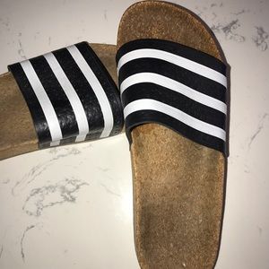 Adidas women’s cork slides